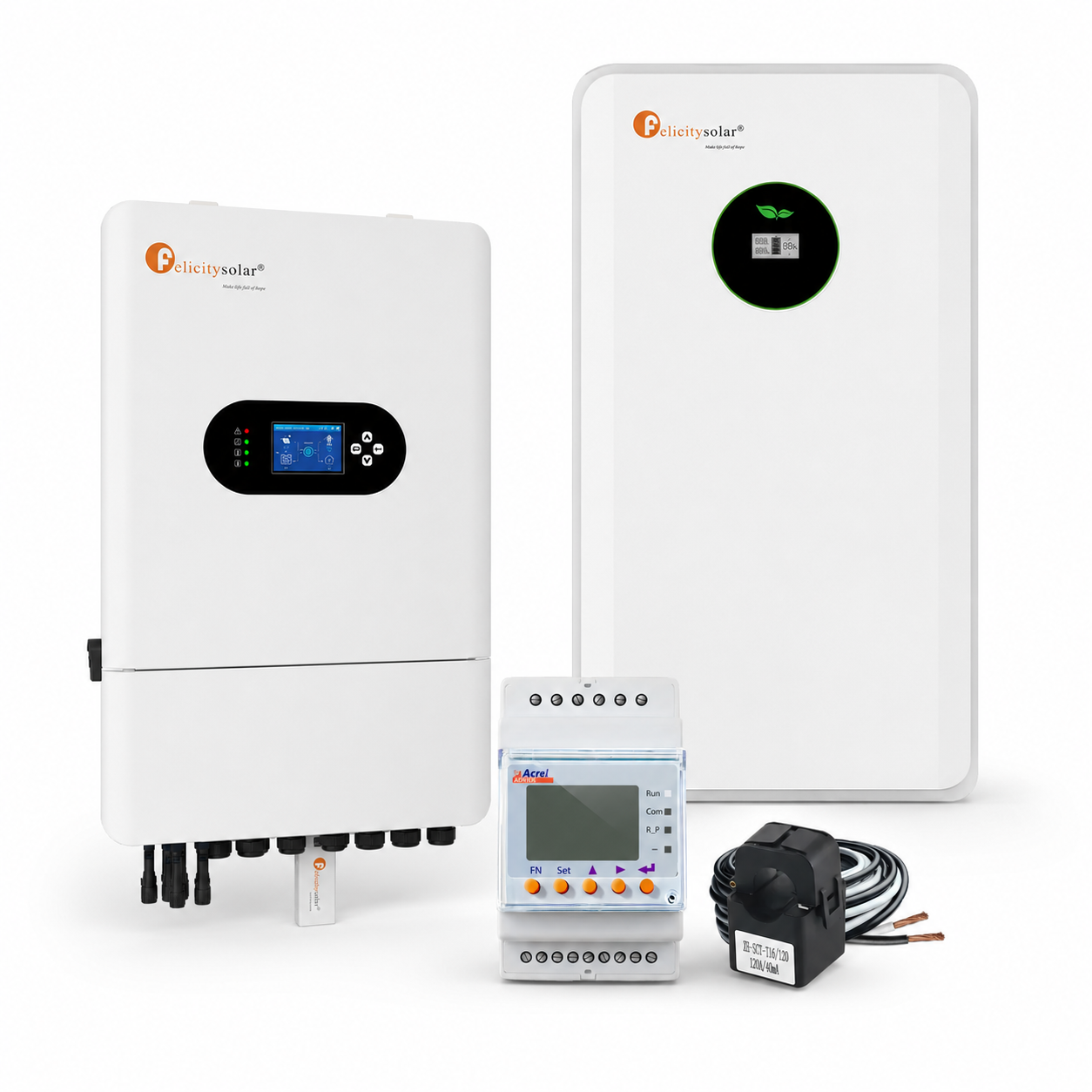 Felicity Solar – Kit Solar Híbrido 8 kW Monofásico + Inversor 48 V, Bateria LiFePO₄ 11,8 kWh e Smart Meter